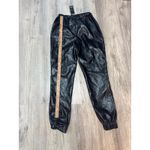 Nasty Gal Collection Black Vinyl Analysis Pants Joggers Elastic Waist Size 6 NWT Photo 5