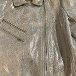 Christina Silver Metallic Moto Biker Jacket Women's Large NWT Punk Rock Edgy Photo 10