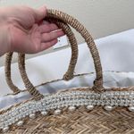 Boston Proper  Pia Rossini Straw Pearl Handbag Tote Bag Beach Summer Vacation NEW Photo 8