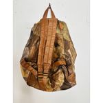 Vintage 1980s/90s Brown Leather Patchwork Clip Front Drawstring Backpack Bag Photo 7