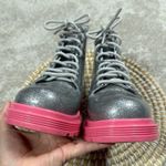 Melissa + Viktor & Rolf Ankle Combat Boots Lace Up in Silver Pink Size 5 Photo 7