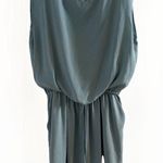 Krisa Revolve   Sleeveless Green Drop Waist Quiet Luxury‎ Mini Dress Pockets  L Photo 0