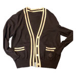 Sandro  Paris Cardigan Black Cream V Neck Button Front Long Sleeve size M Photo 0