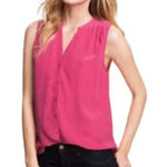 Joie  Pink Top Nwot 190$ silk designer boho contemporary classic fall casual Photo 0