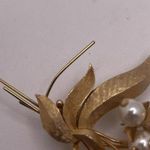 Roma Signed Brooch Pin Gold Tone Faux Pearl Photo 4