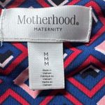 Motherhood Maternity Wrap Dress Geometric Print Short Sleeve Burgundy PinkBlue M Red Size M Photo 2