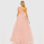 Mac Duggal 20576 Womens Pink One Shoulder Glitter Tulle Gown Dress Photo 4