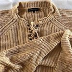 Avec + Knit Womens Knitted Top Sweater Sweatshirt Tie Knot Brown Sz Medium Large Photo 7