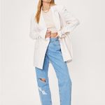 Nasty Gal NWT Tie Sleeve Oversized Blazer in Cream Size 2 Photo 8
