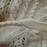 Equipment  Cashmere Wool and Alpaca Beige Cable Knit Cardigan Sweater Photo 3