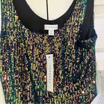 Topshop  Black Mini Dress Green Blue Gold Mermaid Sequin Sleeveless Size US 8 NWT Photo 10