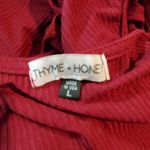 Thyme + Honey  Plum Swing Dress Size L Chest Cutout Wood Accent Long Sleeve Photo 2