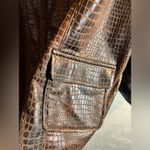 Susan Graver Women’s  faux leather jacket, EUC, beautiful chocolate brown color Photo 4