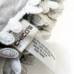 Chico's Silver Gray Lightweight Scarf Rayon Blend Lace Edge Wedding Wrap Skinny Photo 2