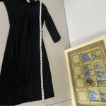 Free People Vintage  Black V-Neck 3/4 Sleeves Slit Mini Short Dress Classic XS Photo 5