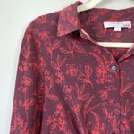 THAKOON COLLECTIVE Red Floral Shirt Dress Elegant Professional Winter Size 4 Photo 6