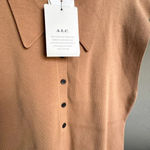ALC Frank A.L.C. Taylor Knit Polo Collared Sleeveless Sweater Top Tan Size XL Photo 7