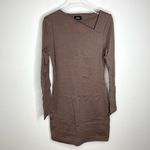 Kate Spade  Saturday Asymmetrical Slanted Dress Brown Long Sleeve Mini‎ Xsmall Xs Photo 5