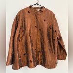 Laura Ashley VTG  Button Down Pattern Shiny Blouse Long Sleeve Brown Size XL 2X Photo 1