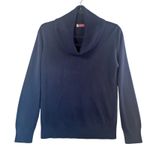 Carol Rose Vtg Navy Cowl Neck Sweater Womens L Minimalist Preppy Knit Pullover Photo 0