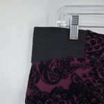 One 5 One  Maternity Pants Womens Large Purple Black Velvet Halloween Whimsigoth Photo 3
