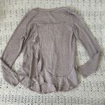 Anthropologie Saturday Sunday Wendy Wrap Waffle Knit Top Beige/Purple (Small) Photo 5
