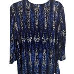 JM Collection  Size XL Polyester Blue Black Snake Print Open Cardigan Ring Detail Photo 4