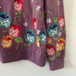 Her Universe Disney Alice In Wonderland I’m Late Purple Floral Crewneck Sweater Photo 5