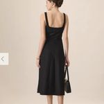 RIHOAS The Black Square Neck Contrast Midi Dress 22 White Size M Photo 1