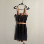 Dessy Collection Black Lace Cocktail Dress Size 10 Formal Dance Party Prom Hoco Photo 1