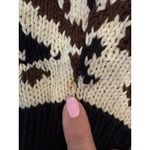 EXPRESS  Long Sleeve Animal Print Cardigan Sweater Ribbed Knit Brown Women's Med Photo 8