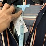 She & Sky NWT 3/4 sleeve striped shirt dress navy blue size small Photo 4