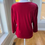Vintage 90s Kathy Ireland Red Velvet Square Neck Holiday Top Size Medium Photo 2