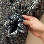 O.P.T One Pretty Time Long Sleeve Sequin Silver Mini Dress XS Black Photo 4