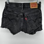Levi's 501 Original Jean Shorts Cut Off Button Fly Denim Frayed Black 25 Photo 5