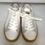 Vince Camuto Milzy women’s size 5.5 silver stud sneakers white brown Photo 0