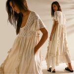 Free People  Ethereal Bohemian Bring The Romance Midi Maxi Dress Neutral Large Photo 3