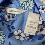 Adonna  Blue Satin Floral Robe Photo 5