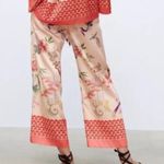 ZARA JUNGLE PRINTED PAJAMA-STYLE HIGH WAIST STRAIGHT LEG PANTS SIZE XS NEW Photo 10