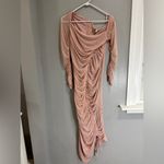 NEW! CLUB L LONDON Blush Pink Maternity Asymmetric Ruched Maxi Dress US 10/UK 14 Photo 14