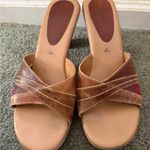 Fioni Women’s  Brown sandal heels size 10 leather shoes slip on Photo 3
