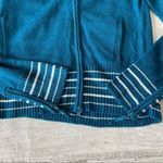 Urban Outfitters Large Blue Zip Up Cardigan Sweater Preppy Y2K Teal Stripe Photo 6