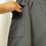 SheIn New Solid Black High Waisted Cargo Workout Sweat Shorts Size Large Photo 3