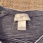 Loft Ann Taylor  Striped Short Sleeve Knit Sweater Top Blue White Small Photo 2