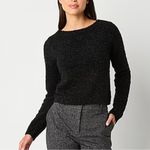 Worthington Size Small Sweater Boat Neck Sparkle Back Tie Long Sleeve Photo 10