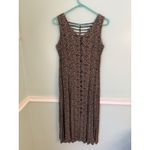 Dress Barn  Vtg Midi Dress Sz 6 Leopard  Animal  Criss Cross Back Button Front Photo 1
