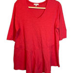 Habitat  Clothes to Live in Blouse Women's Size Medium 3/4‎ Sleeve V Neck Pink Photo 0