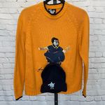 Vintage Yellow Knit "Fat Albert" Sweater with Matching Beanie Blue Size M Photo 0