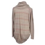Victoria's Secret  Beige Stripe Cowl Neck Sweater M Pockets‎ Fall Winter Chic Photo 3