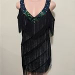 Flapper Costume woman dress size XL with accessories pictured halloween dress up Black Photo 1